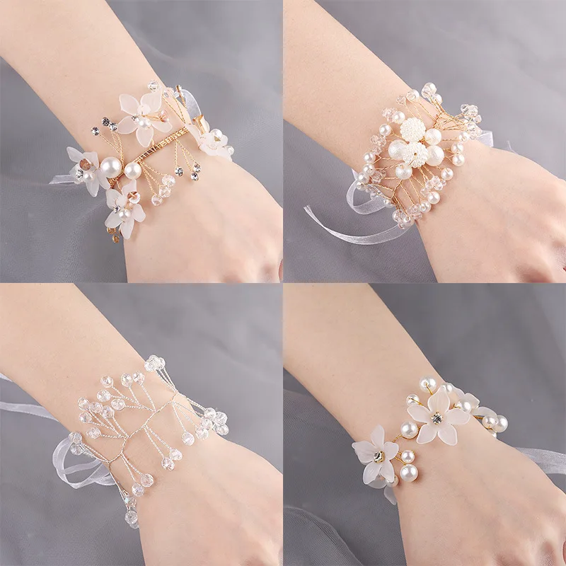 Bracelet pour demoiselle d'honneur, cadeau de mariage, Corsage de poignet pour fille, fleur de mariée