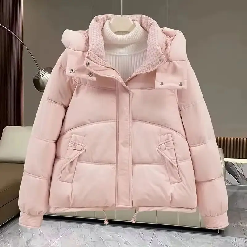 

Fashion Parkas Women's Jacket Korean 2025New Autumn Winter Loose Hooded Thicken Warm Short Cotton Padded Coat Female Casual Tops