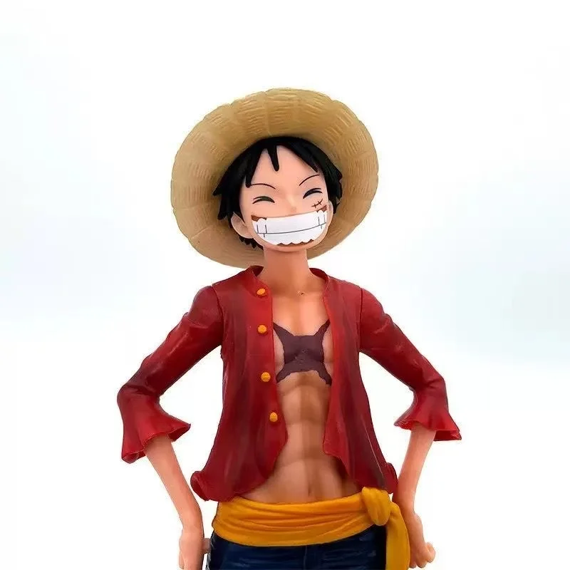 Hot 28cm  One Piece Anime Figure Confident Smiley  Three Form Face Changing Doll Action Figurine Model Toy image 4