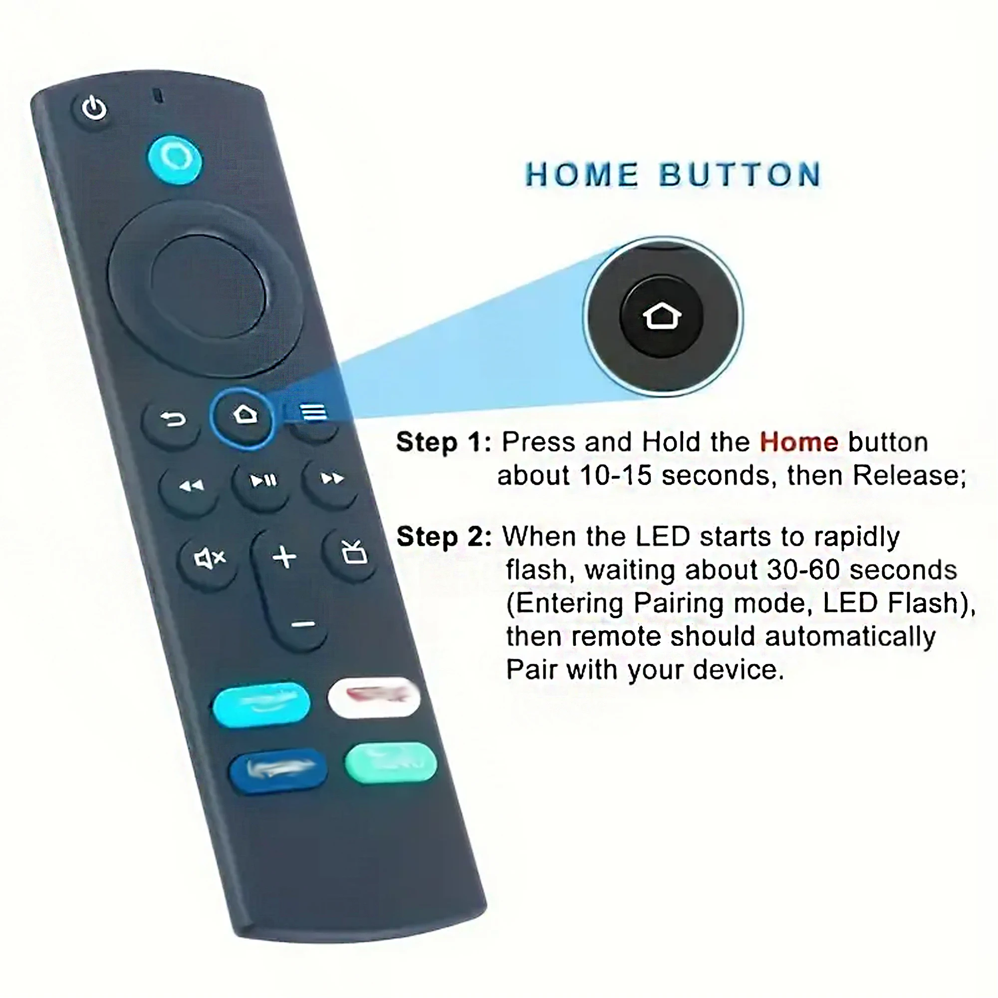 Voice-Controlled Remote Replacement for Amazon Fire TV Stick 2nd/3rd Generation 4K Fire TV Compatible with Echo Dot L5B83G