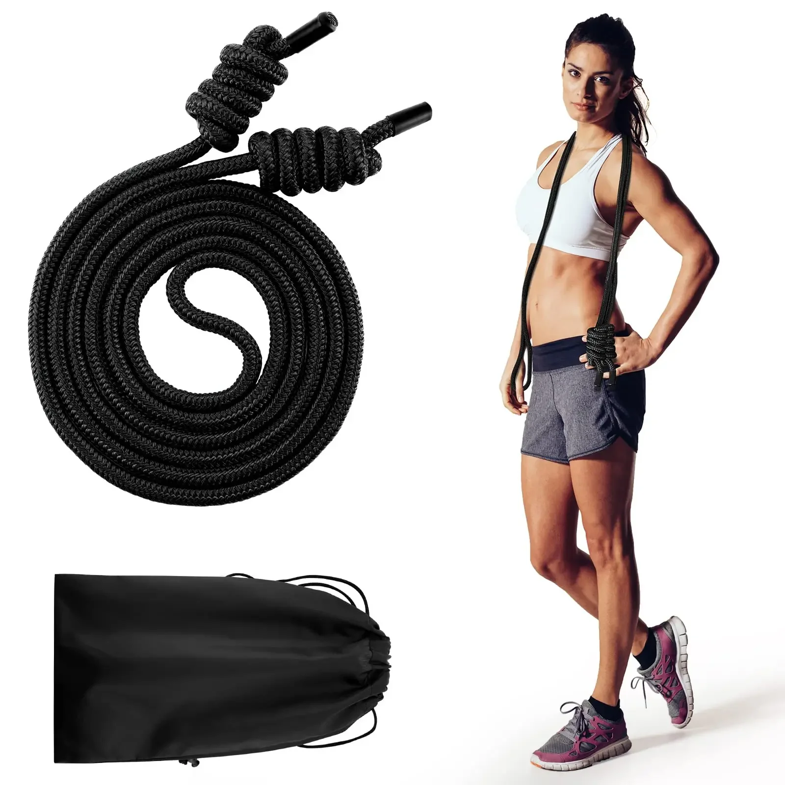 

Flow Exercise Rope for Fitness Flow Double Braid Workout Rope Adjustable Length Jump Ropes for Men and Women Home Gym Workout