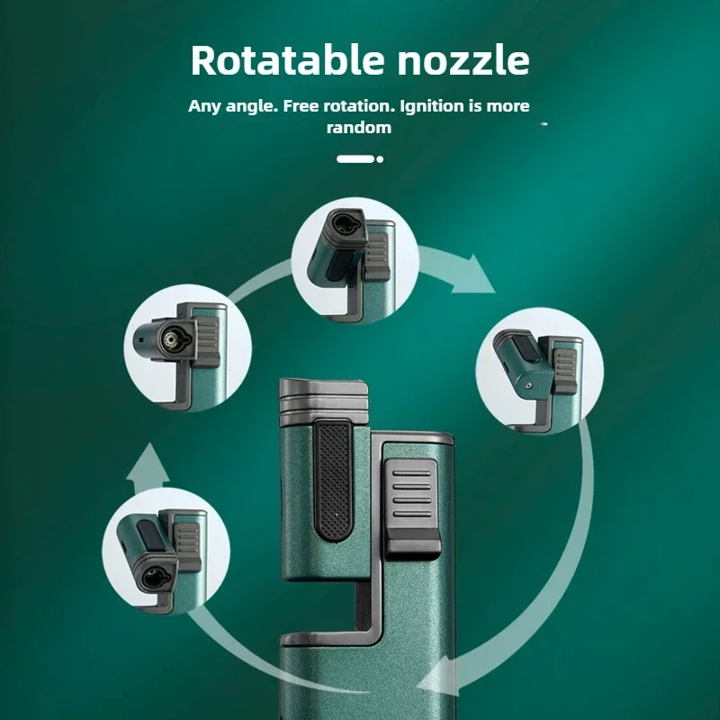 

High End Direct Charging Adjustable Gas Inflatable Lighter Multi-functional with Multi Angle Rotating Nozzle Men's Lighter Gift