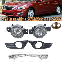 Front Bumper DRL Fog Light  Fog Lamp Cover Frame Fit For Nissan Altima 2013 2014 2015 2016 For Car Driving Lamp Car Lights