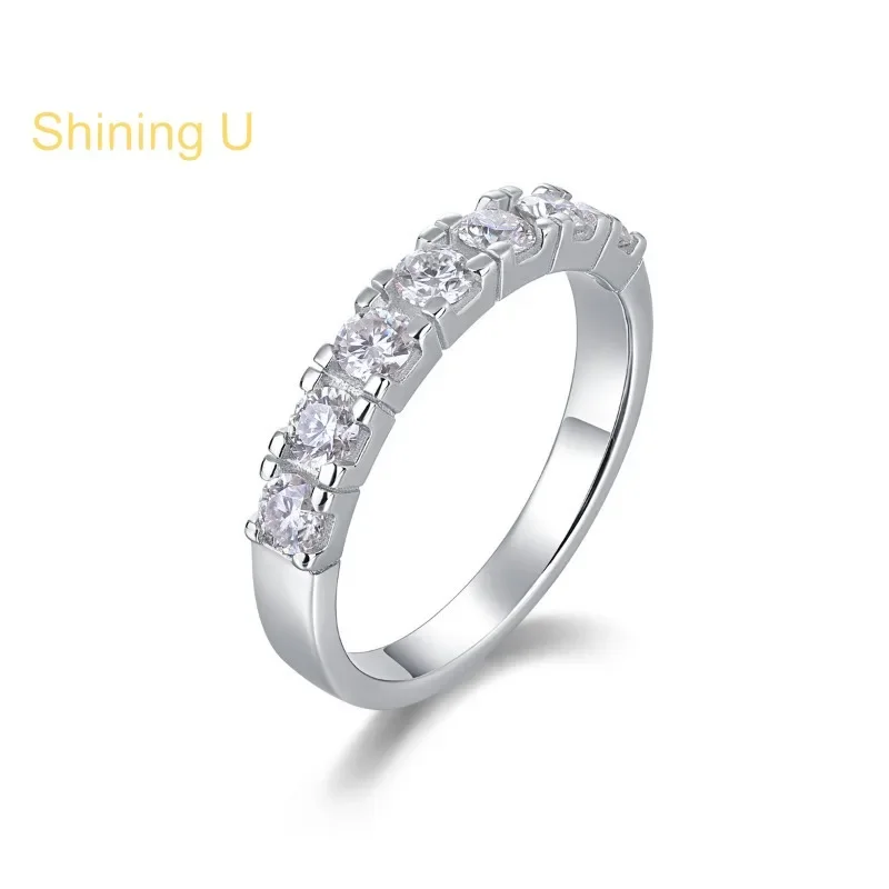 

Shining U S925 Silver D Color Moissanite 0.1CT*7 Ring for Women Fine Jewelry Cleanfit