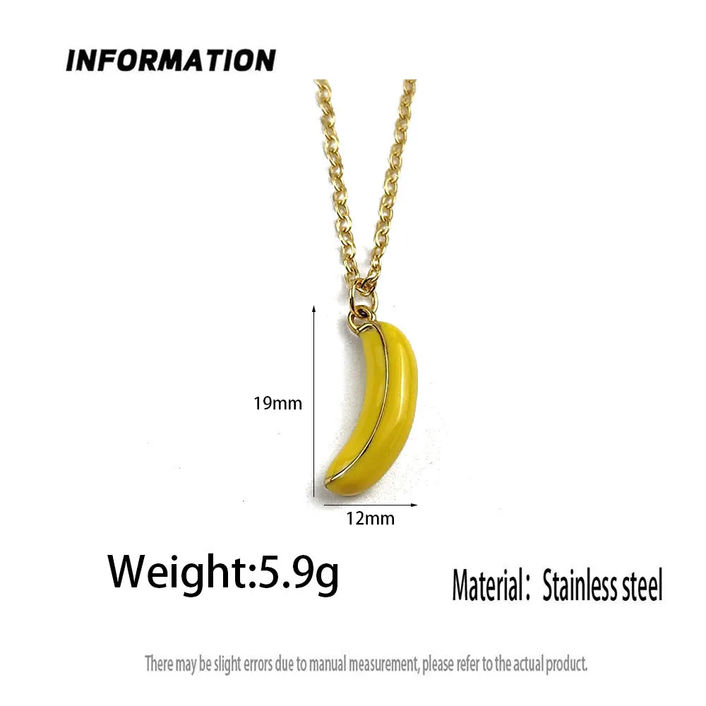 New - Gold Plated Banana - Enamel Pendant Necklace. Fashion neck jewelry friend gift - Image 5