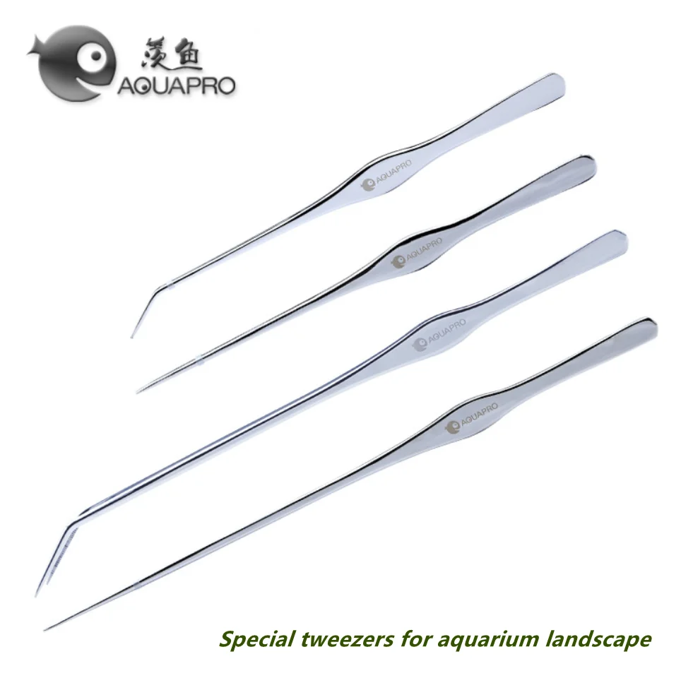 Aquarium Plant Tweezers Bend Aquatic Aquapro 25cm 33cm Class 1 Mirror Surface Stainless Never Rust Fish Tank Tools