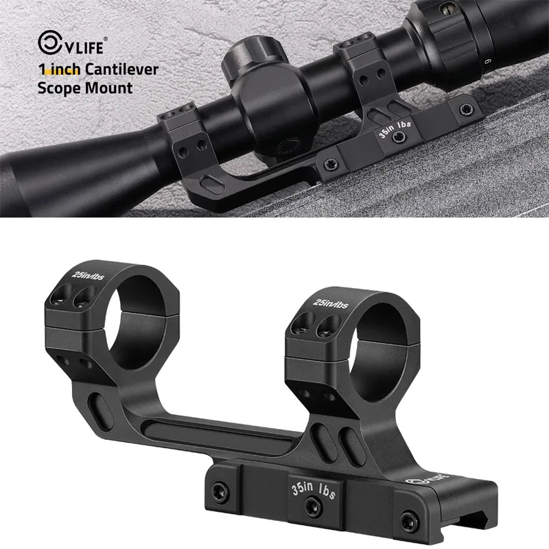 

CVLIFE Cantilever Scope Mounts Lightweight Offset Dual Ring One-Piece Riflescope Mount for 1in Scope Picatinny Rail Height 1.54