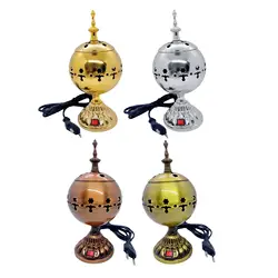 Metal Incense Burner Arab Censer Electric Incense Burner Holder Frankincense Sandalwood Censer for Office Home Room