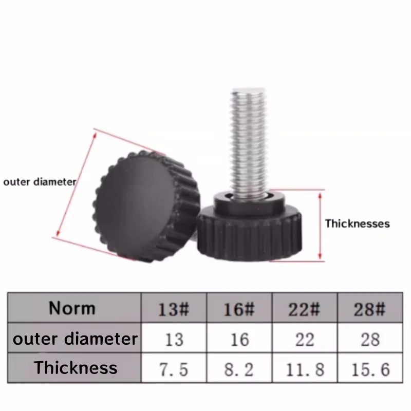 M3 M4 M5 M6 M8 M10 Galvanised Carbon Steel Knurled Nylon Plastic Round Head Handle Thumb Screw Bakelite Bolt Hand Screws
