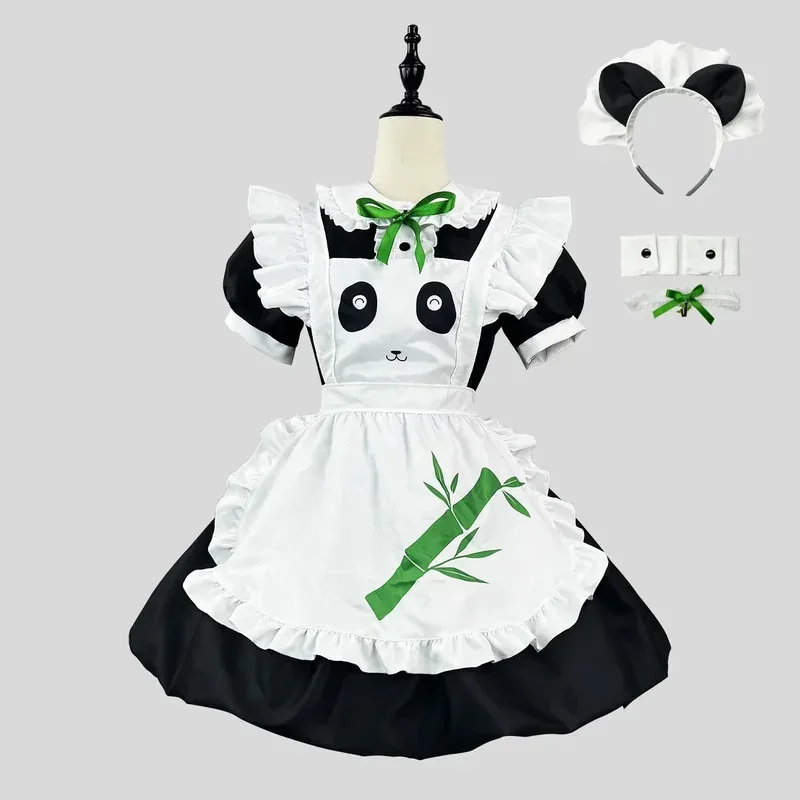 

New Cute Panda Lolita Maid Dress Costumes Cosplay Panda Girl Maid Dress Suit For Waitress Maid Party Stage Costumes S -5XL