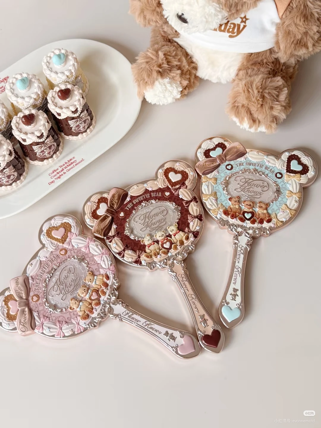 Flower Knows The Sweete Bear Serise Handspiegel