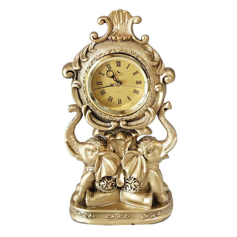 

Настольные часы из смолы в стиле ретро, роскошные золотые металлические цифровые настольные часы, эстетические товары для украшения офиса, аксессуары для интерьера