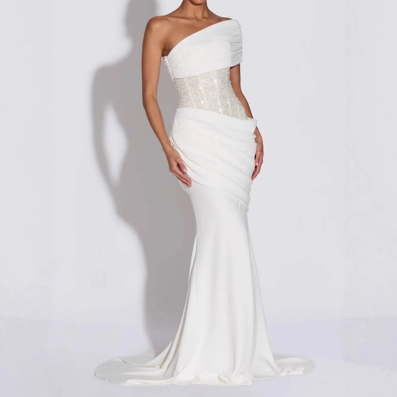 Elegant Backless One-Shoulder Sleeveless Dress Spring Summer Solid Color Women's Dresses Jumpsuit Playsuit