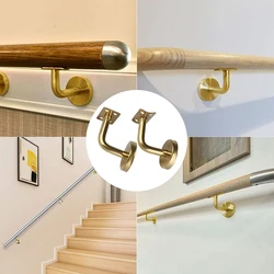 1Pcs Gold Handrail Bannister Support Stair Rail Bracket 60x60mm Balustrade Wall Mounted Hand Rail Household Hardware Tools