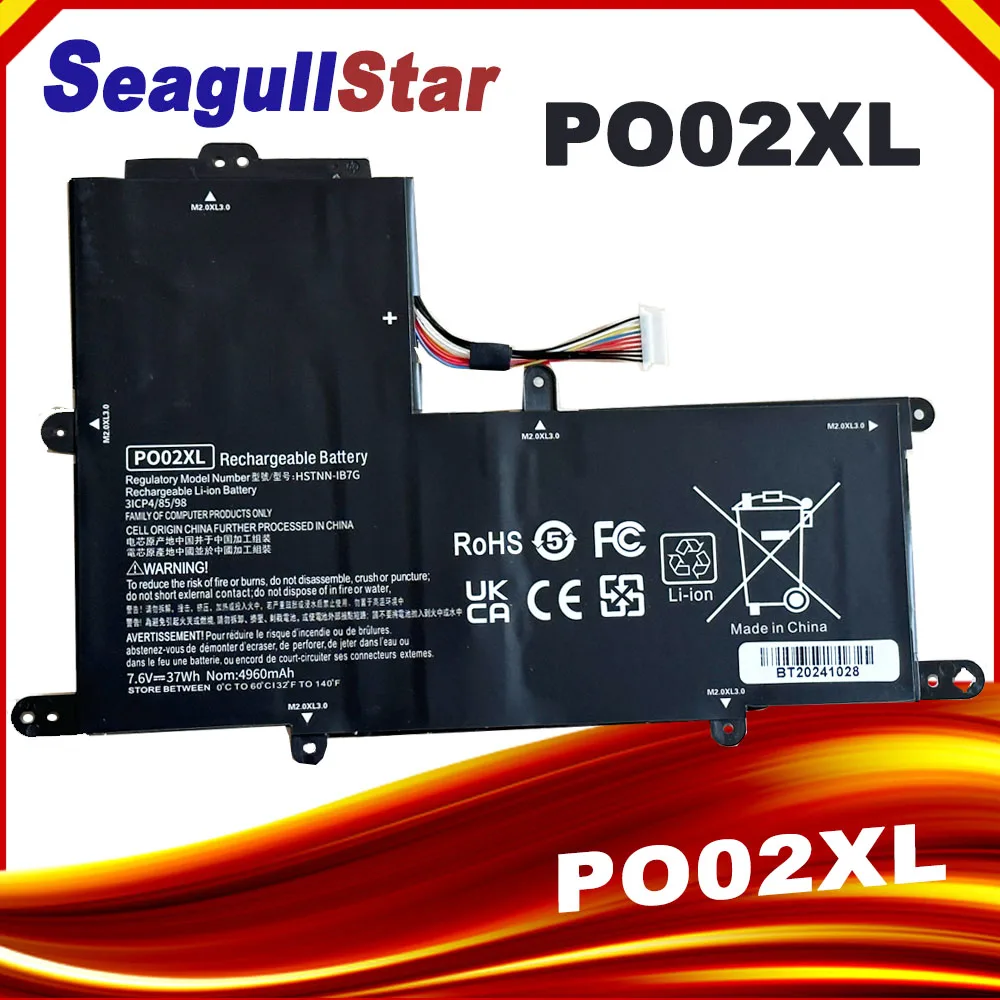 PO02XL Battery For HP Stream 11-R 11-AH 11-AK 11-Y Pro G2 G3 G4 G5 11-Y020WM 11-R014WM 824560-005 823908-2C1 HSTNN-DB7G