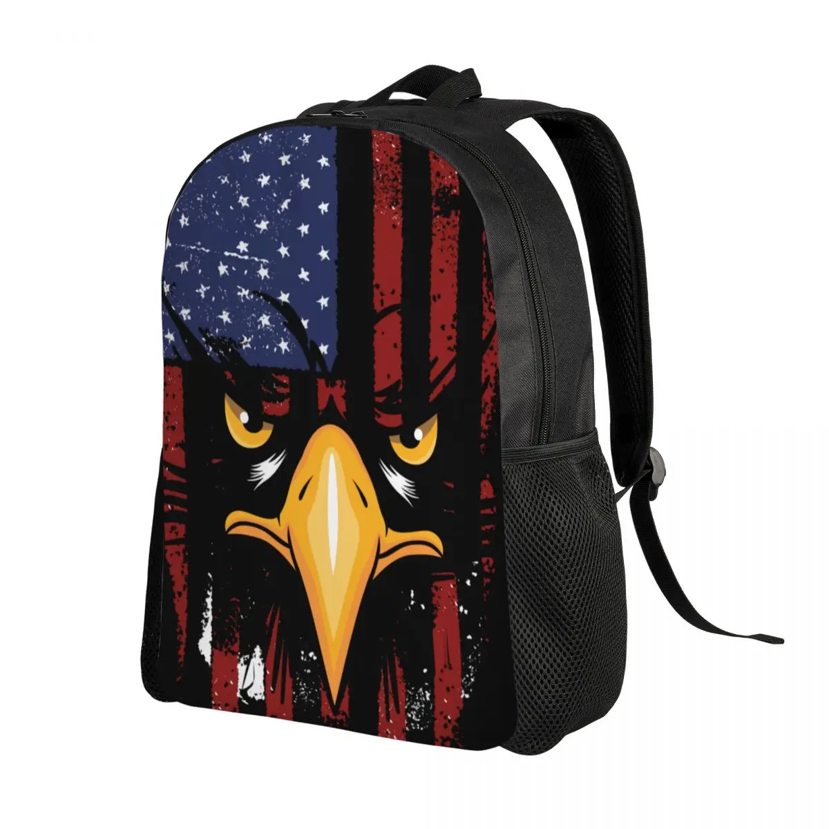 American Eagle Flag Backpack for Men Women Water Resistant College School USA Patriotic Bag Print Bookbag