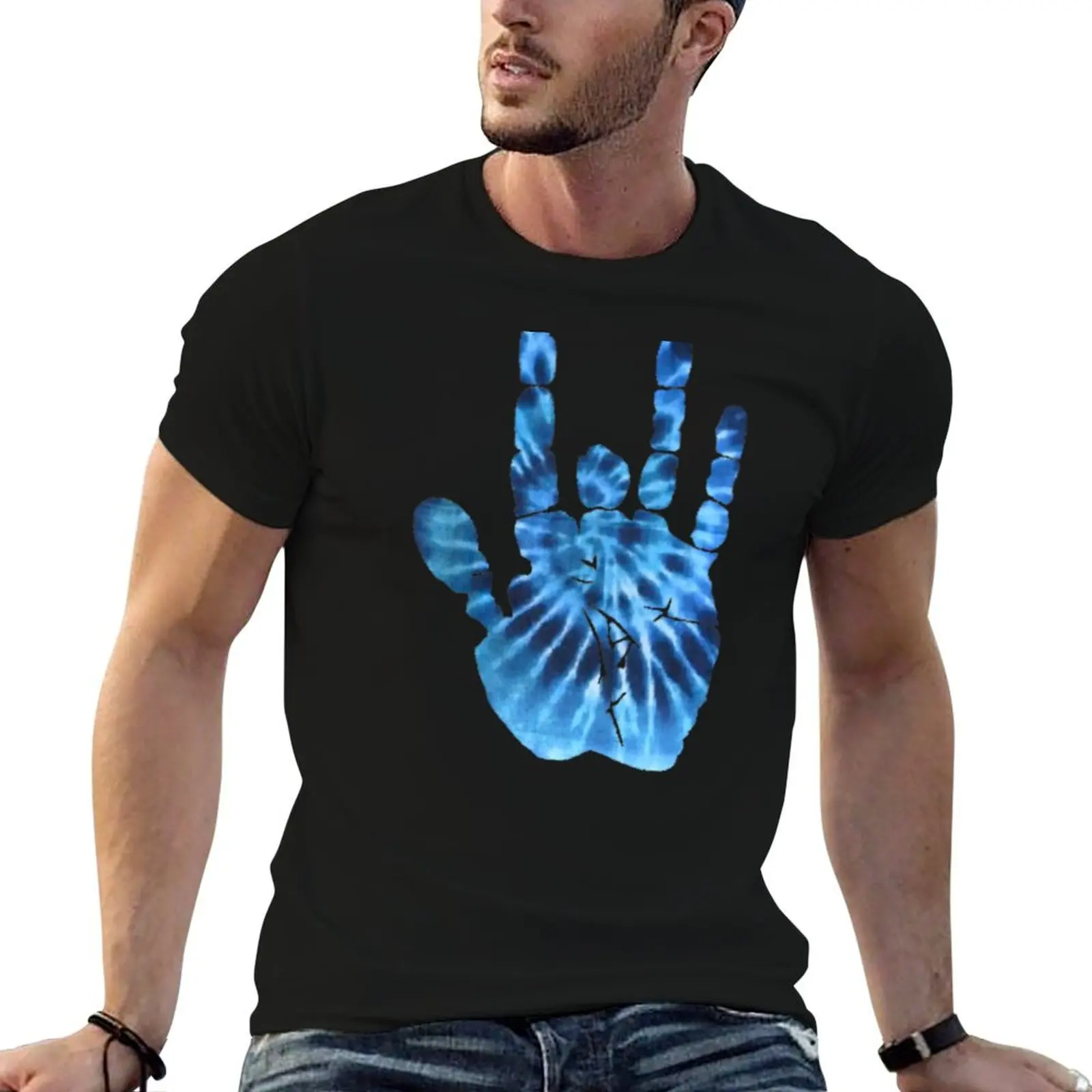 

Blue Groovy Jerry Hand T-Shirt quick drying vintage clothes aesthetic clothes shirts graphic tee mens t shirts casual stylish