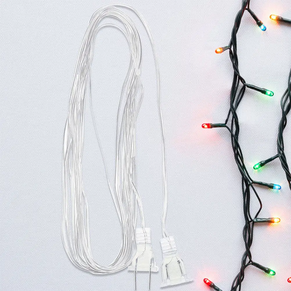 4Pcs String Lights Extension Cord Clear Reliable Material Indoor Use Easy Installation LED Light Curtain Cable Party Layout Prop