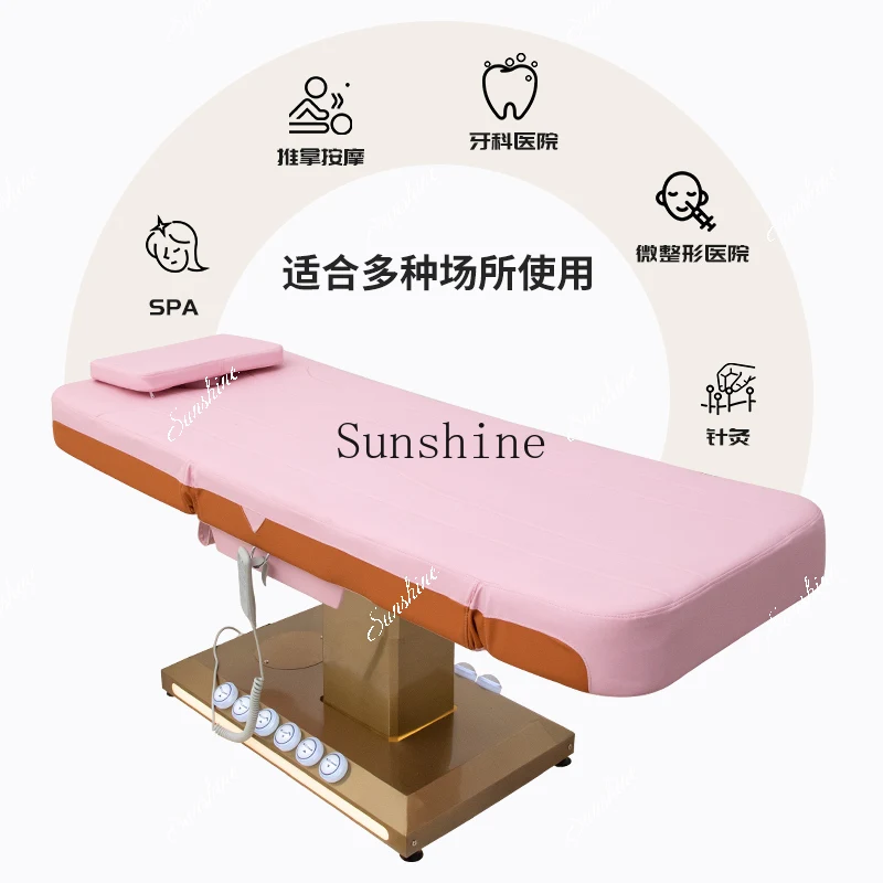Electric lifting beauty bed golden base massage beauty salon special TF