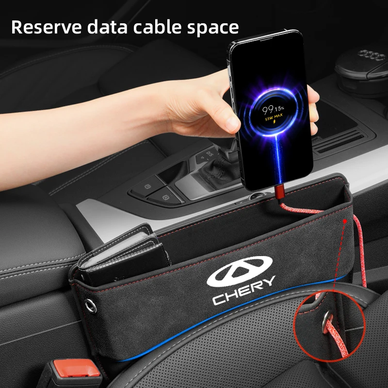 Car seat gap filler storage and organizer box suede, For Chery Tiggo 8 Plus 7 Pro Max Jaecoo 7 Arrizo 5 8 Exeed RX VX 2023 2024