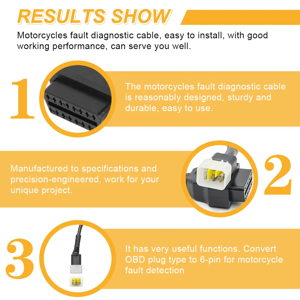 

Motorcycle Fault Diagnosis Cable 6 Pin Adapter For Engine Diagnostic Connector Durable Repair Tool Motorcycle Adapter Cable