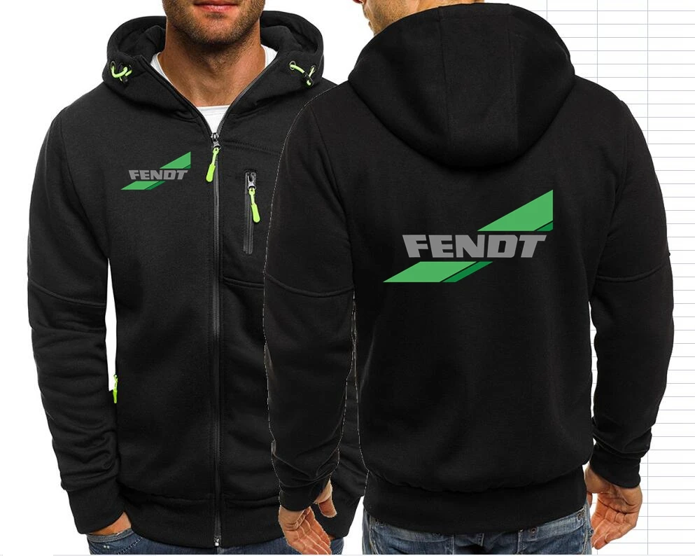 Fendt 농업 농업 트랙터 남성용 후드 코트, 지퍼 후드 재킷, 후드 스웨트 셔츠, 아웃웨어 스트리트웨어