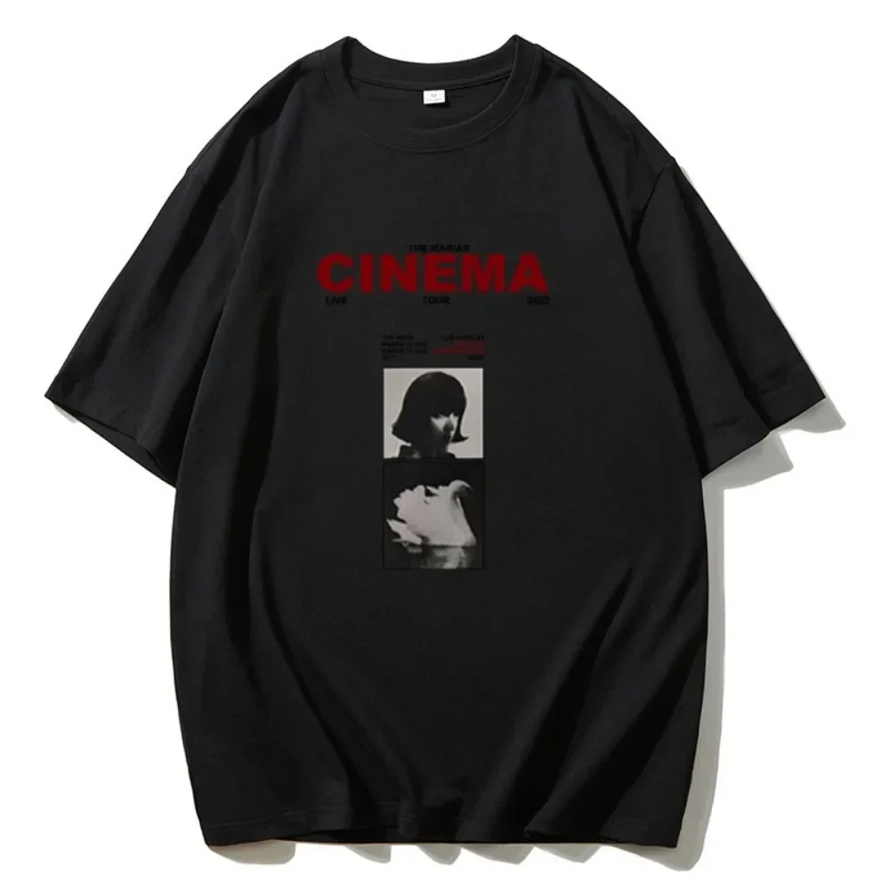 Hirsionsan Cinema Letter Printed T Shirt Women Summer Cotton Soft Men Short Sleeve Tee Female Oversized Higt Street Gothic Top