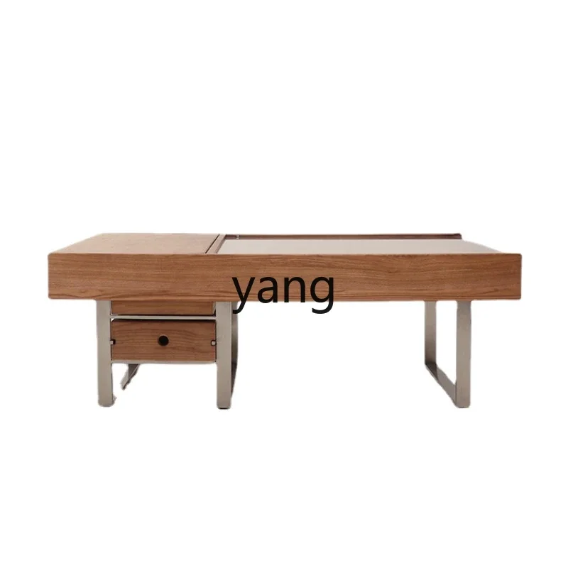 

CX Solid Wood Metal Medieval Simple Ins Style Living Room Multi-Functional Small Tea Table