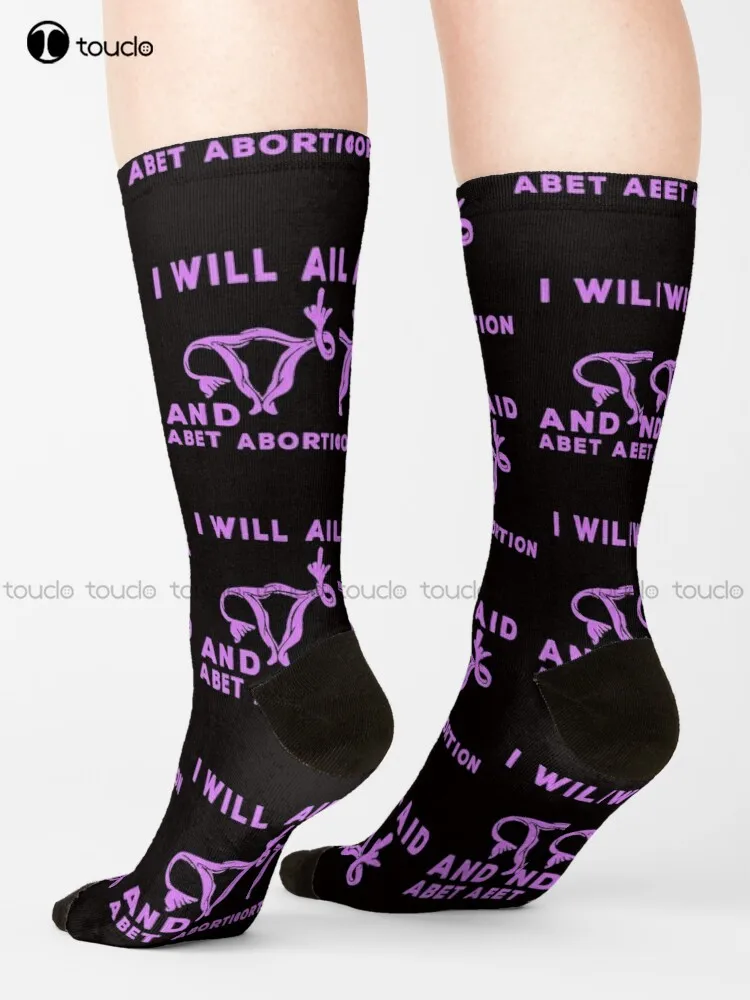 I Will Aid And Abet Abortion Socks Cute Socks Fashion Creative Leisure Funny Art Abstract Oil Painting Socks Unisex Adult