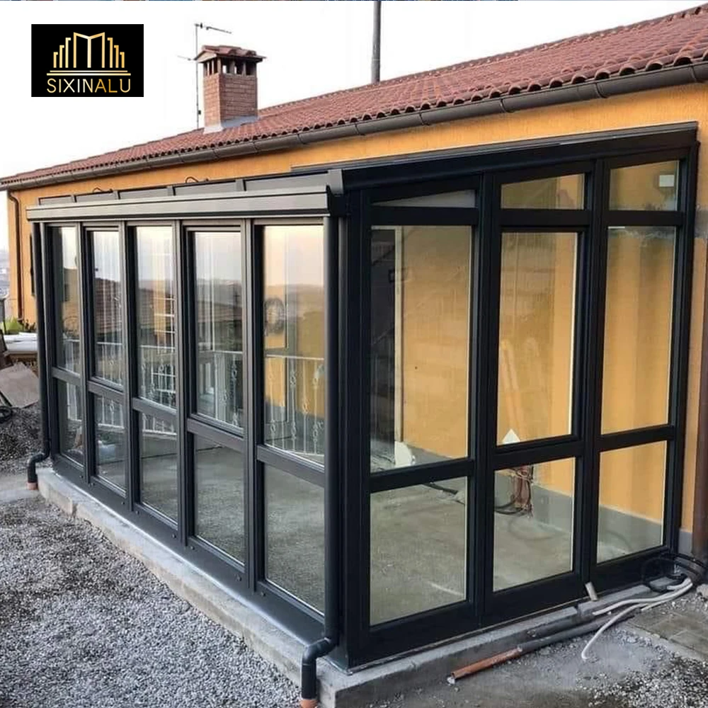 Sixinalu Sunroom Sliding Door Aluminum Alloy Profile Double Glazed Custom Front Entry Doors For Garden Room Home Decor