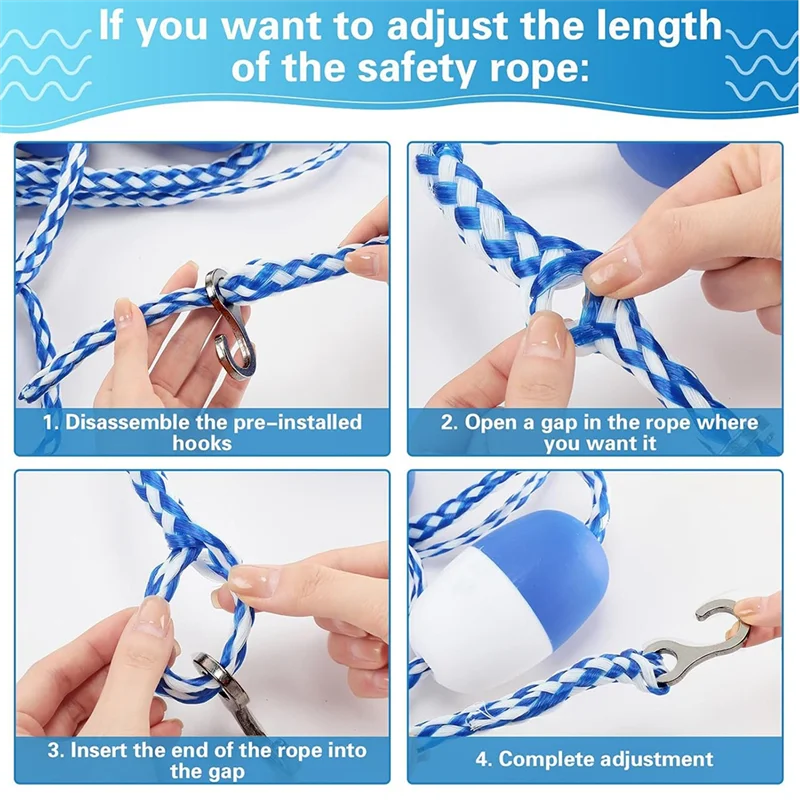 ABXF-16 Ft Pool Safety Rope With Floats Floating Pool Divider For Indoor And Outdoor Swimming Pools