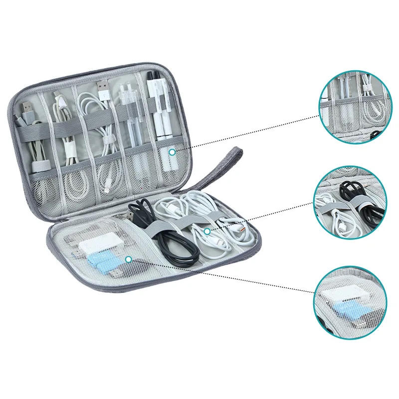 1pcs Portable Phone Cable Storage Bag Electronic Accessory Organizer Bag USB Data Cable Charger Plug Waterproof Organizer