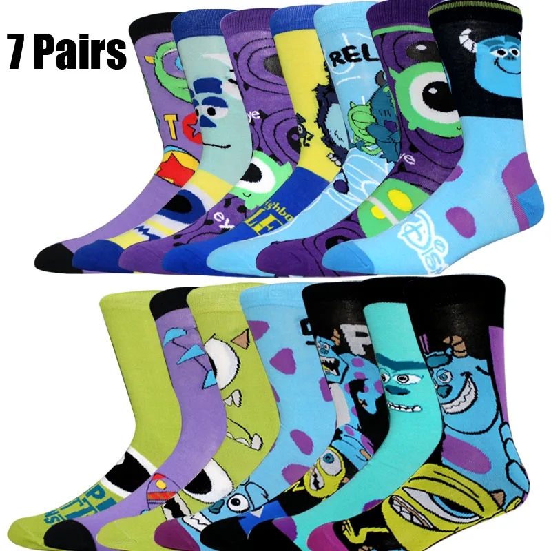 

7 Pairs Fashion Anime Women Socks Cartoon Movie Cosplay Men Socks Long Hip Hop Casual Couple Socks Street skateboard socks 36-45