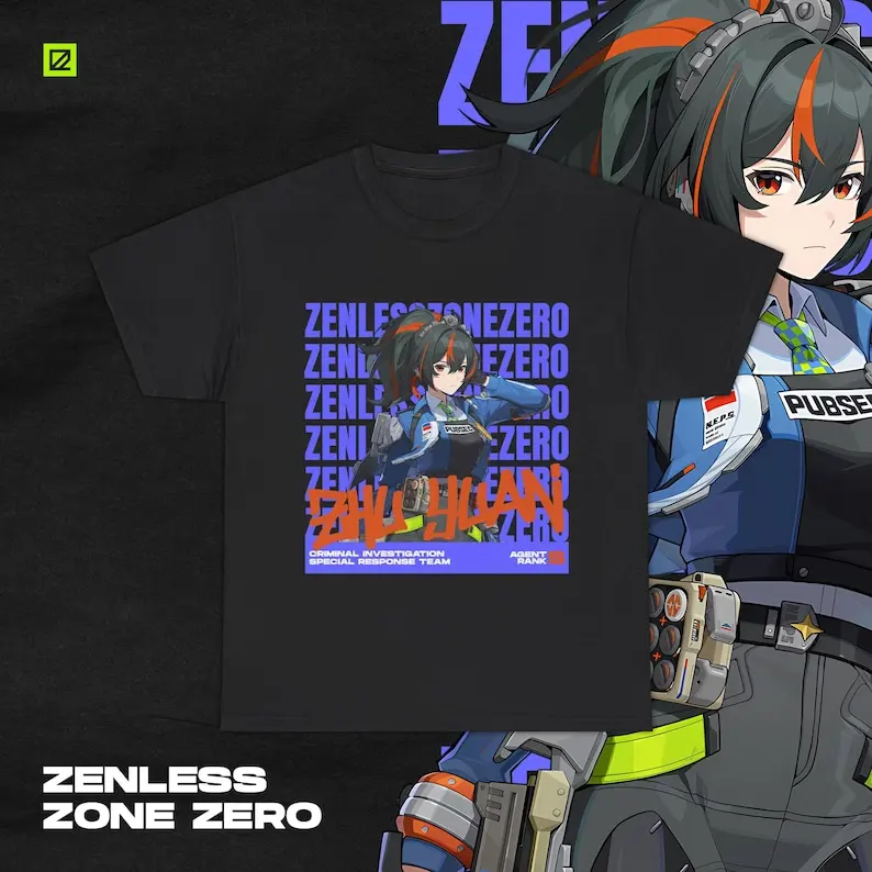 Zenless Zone Zero Zhu Yuan Shirt ZZZ Gacha Game Merch Fan Shirt Unisex Cotton Cotton shirt