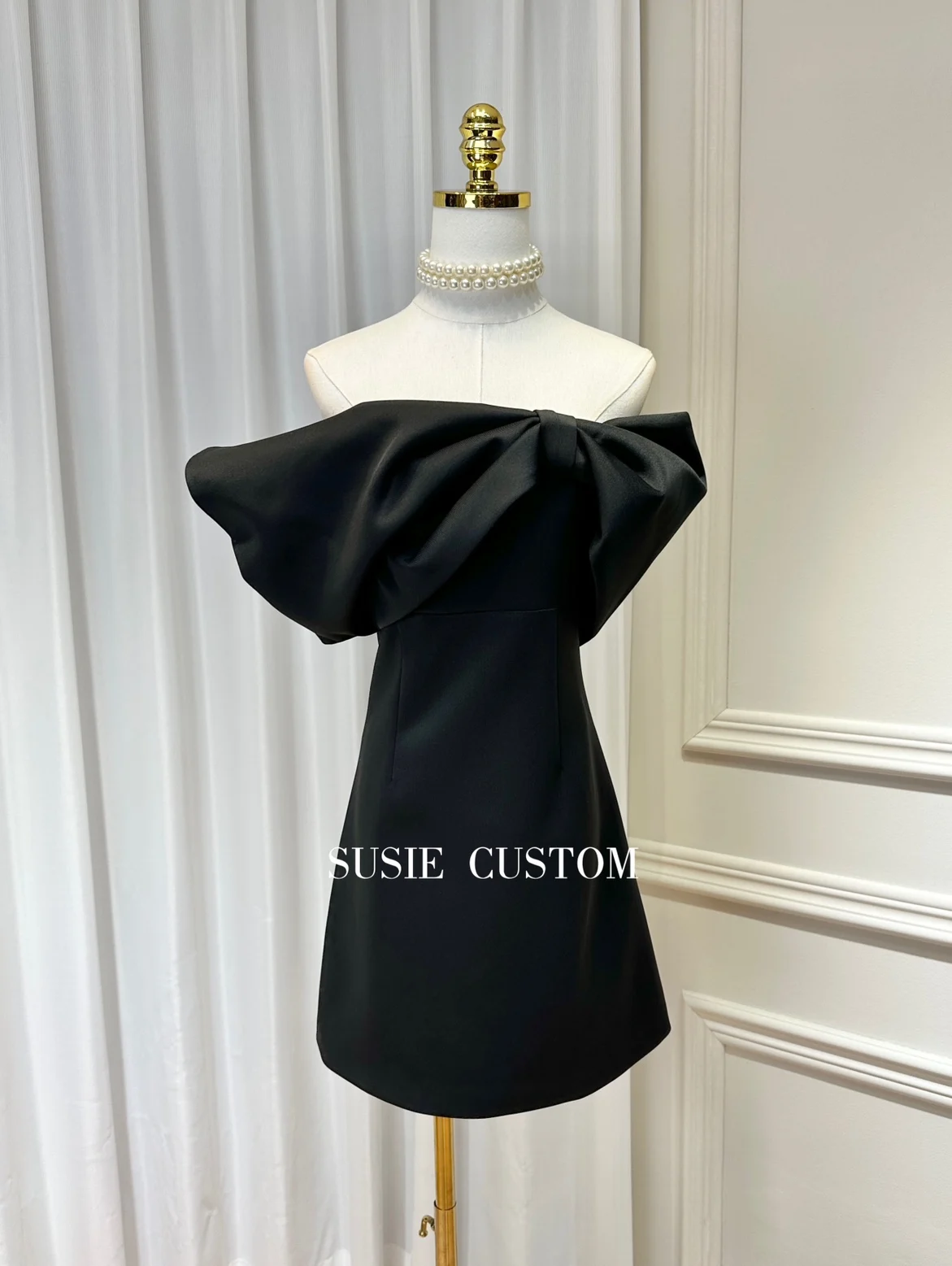 Fashion Big Bow Off-Shoulder Shoulder-Baring Tube Top Dress 2024 Summer Dresses New Sexy Slim Elegant Above Knee A- Line Dress