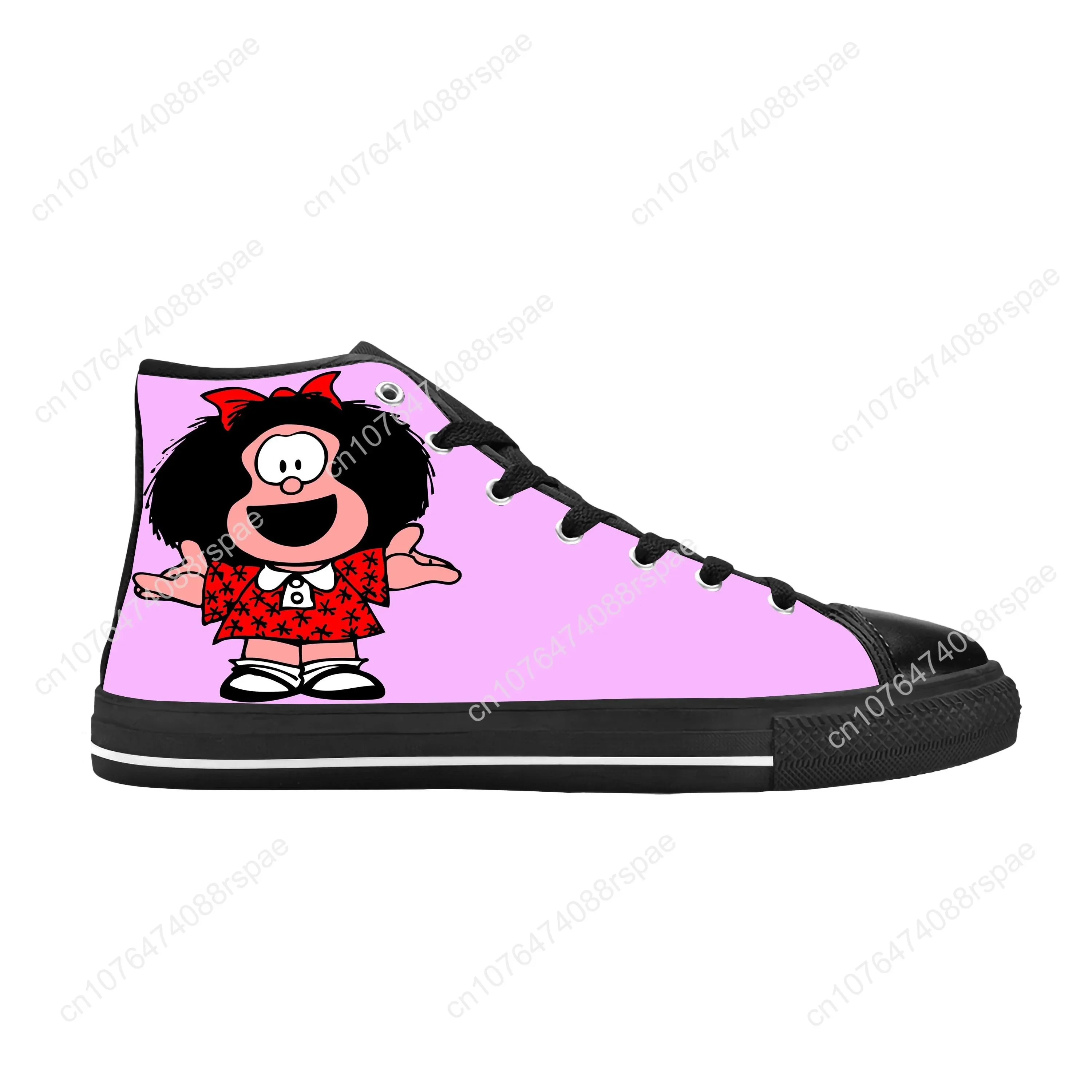 Gorąca Mafalda Anime komiksowa Manga urocza śmieszna odzież na co dzień buty wysoki Top wygodne oddychające buty sportowe męskie/damskie z nadrukiem 3D