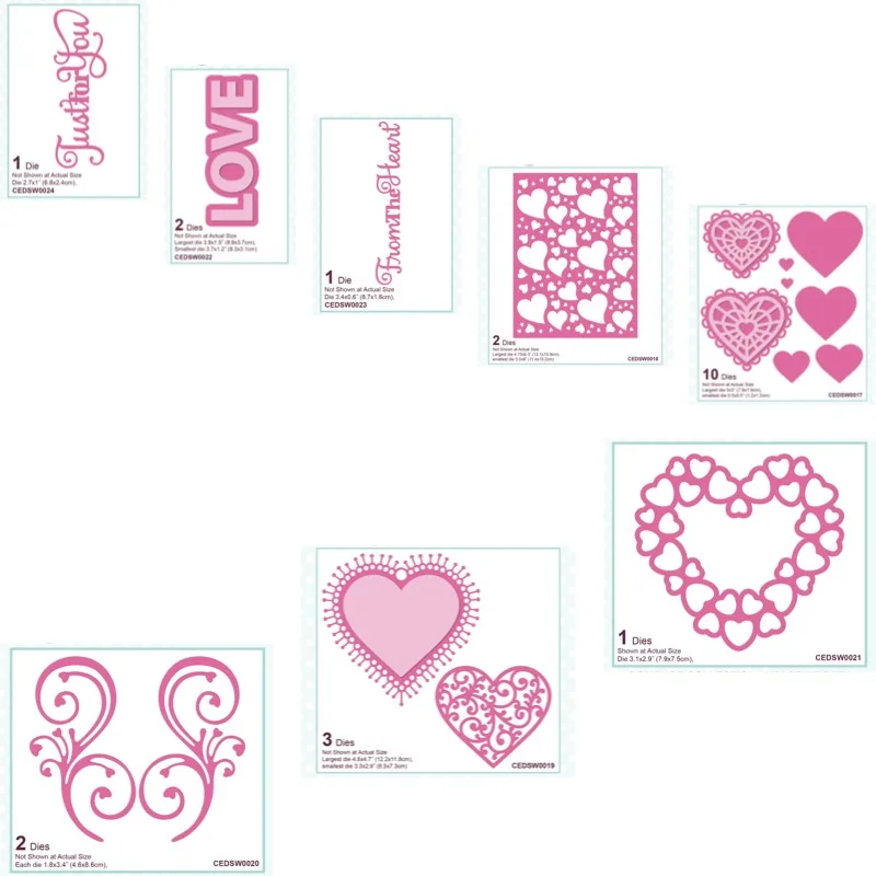 Just For You Geometric Hearts Metal Cutting Dies New Arrival 2026 DIY Molds Scrap Booking Paper Making Die Cuts Crafts Template