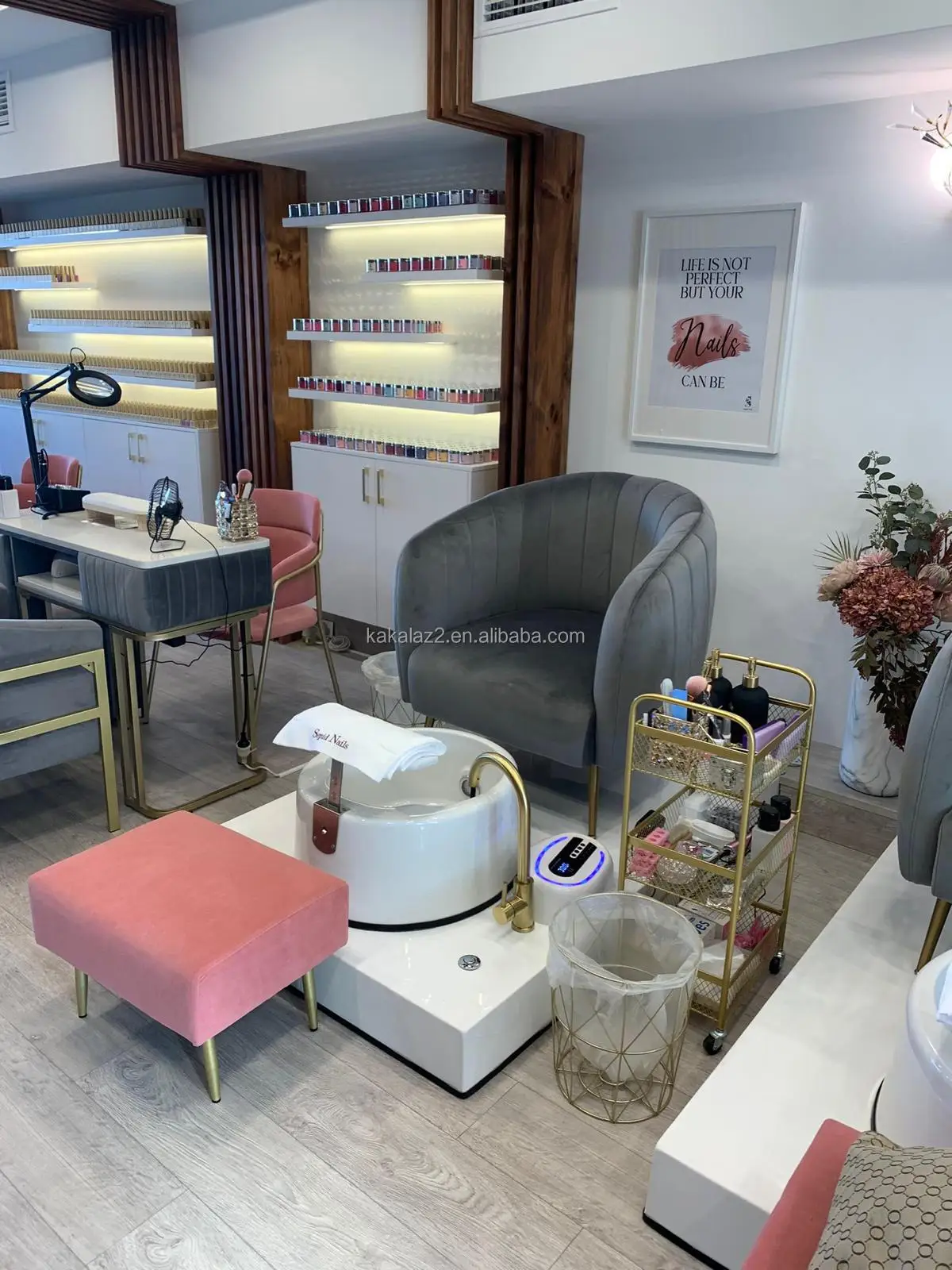 Nail salon equipment pedicure bowl seat with foot spa chair