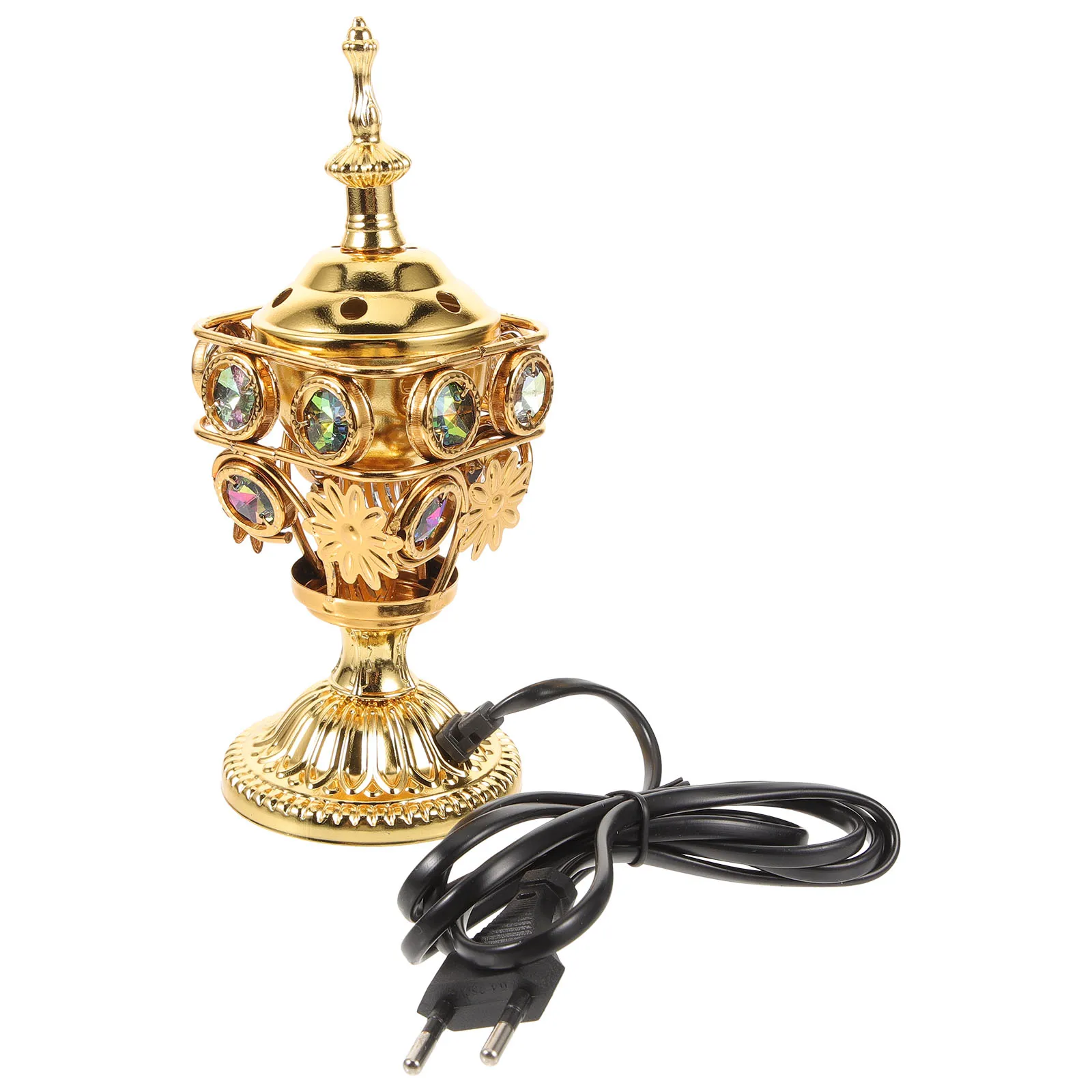 

Electric Incense Burner Delicate Retro Small Censer Holder Plastic Relaxing Wellness Accessory