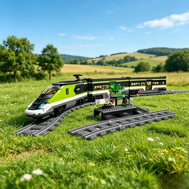 Neues MOC Express-Personenzug-Bausteinmodell, Heimdekoration, Feiertagsgeschenk