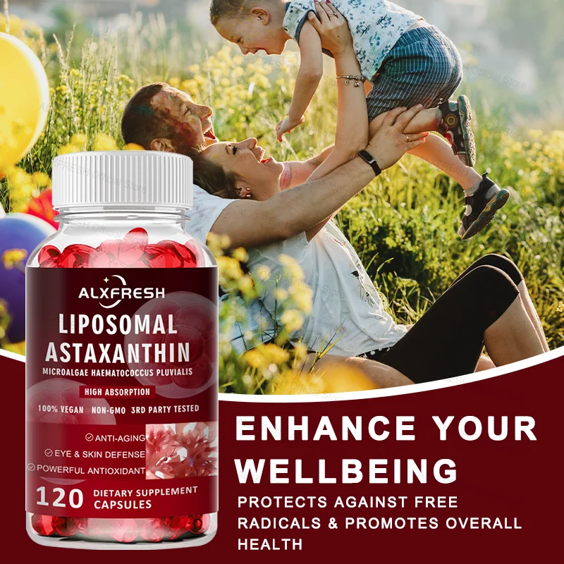Astaxanthin Capsules For Skin Health Delay Aging Relieve Eye Fatigue Protect Vision Enhance Endurance Promote Exercise Recovery