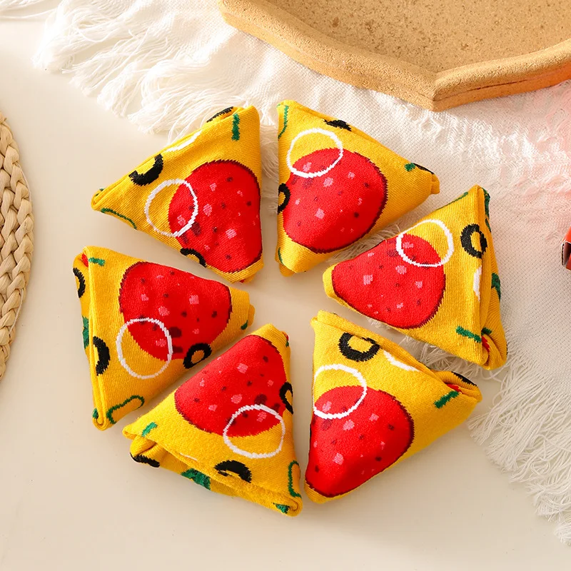 

Pizza Socks for Women Cotton Breathable Anti Odor Mid Calf Socks Halloween Christmas Gift Funny Designer Socks Birthday Gift Box