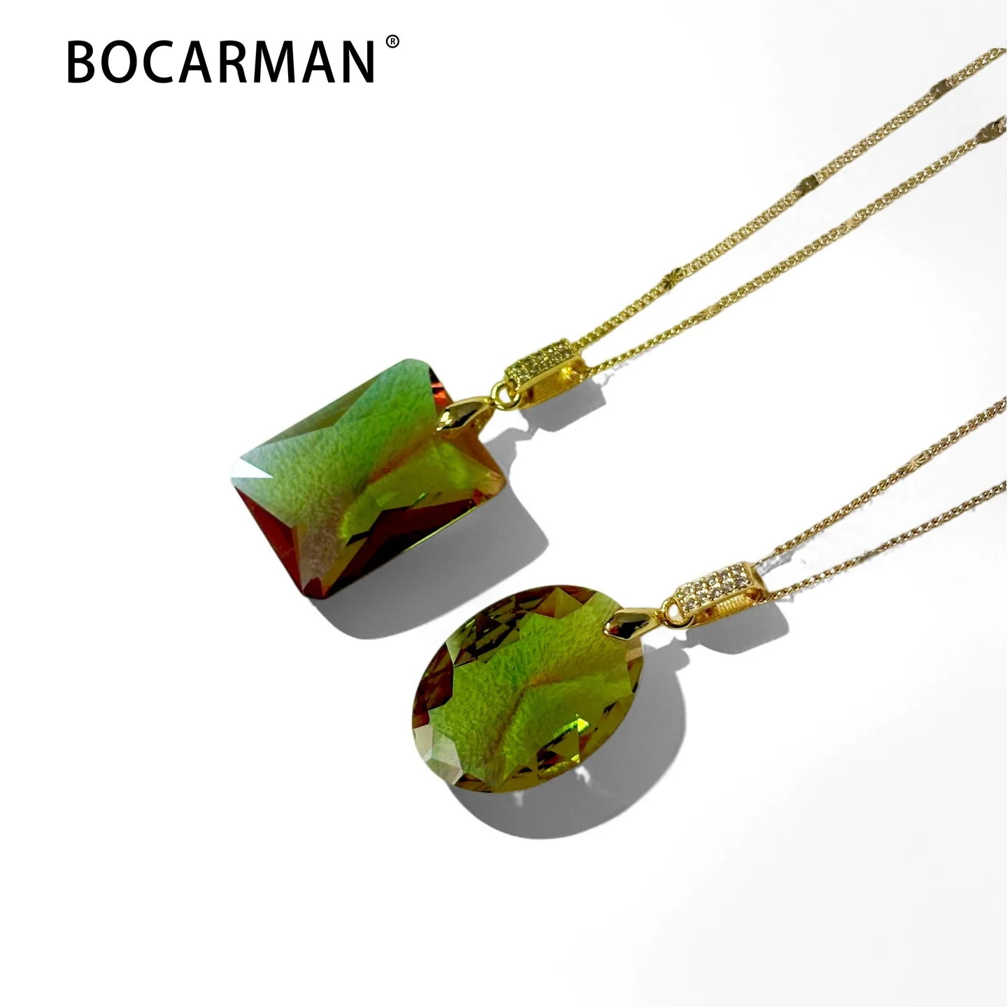 Zultanite Color Changing Pendant Necklace for Women Oval & Rectangular Cut Gemstone Light Sensitive Statement Jewelry Gift