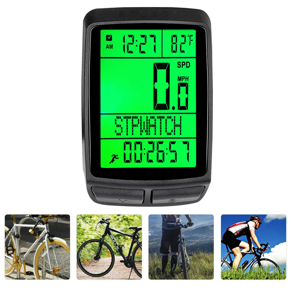 

1 комплект цифрового водонепроницаемого велокомпьютера с одометром, IPX7, дождезащитный спидометр для велосипедов, многофункциональный аксессуар для велоспорта