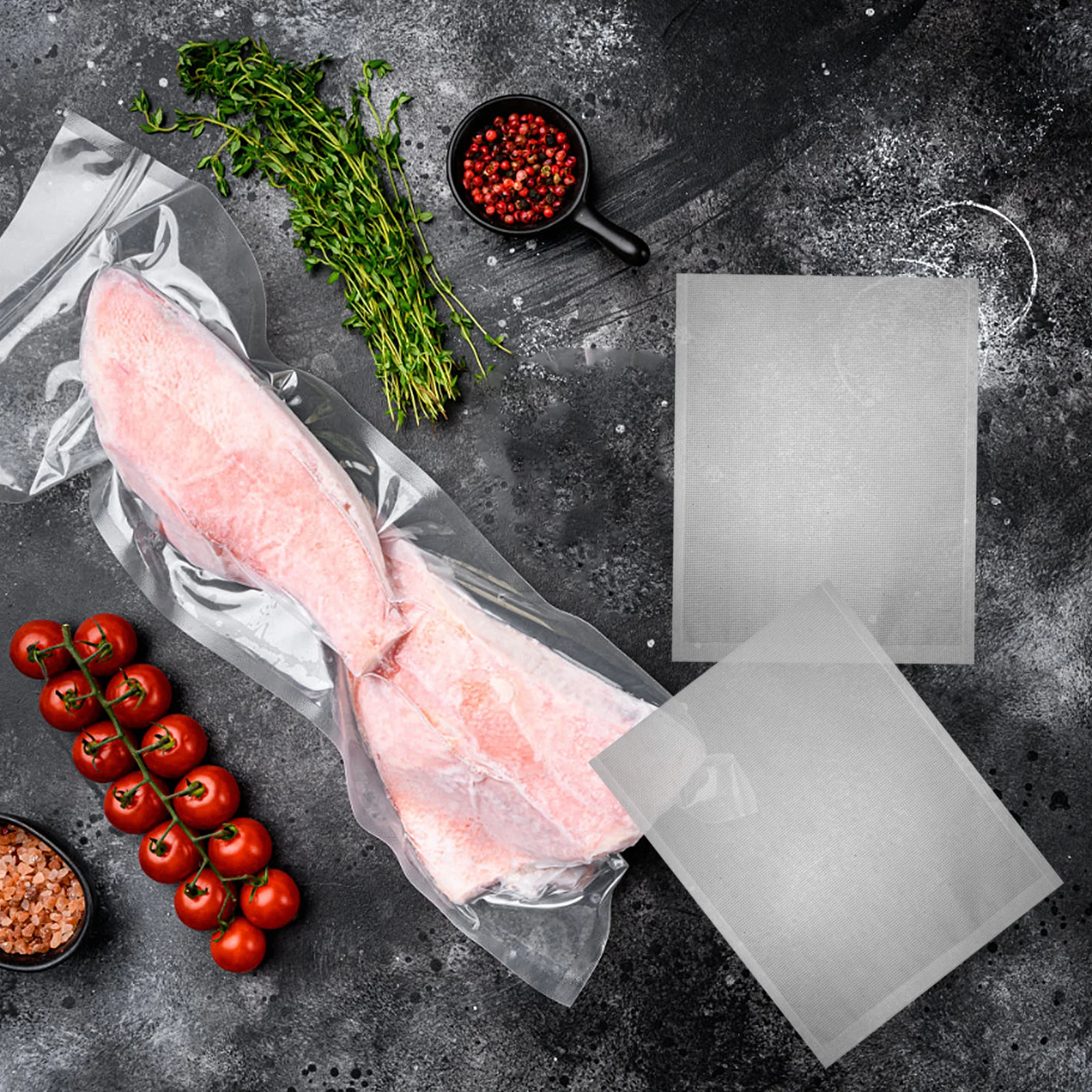 

100Pcs Clear Sealable Vacuum Bags Food Preservation Seven-Layer Co-Extrusion Transparent Design Freezer Safe