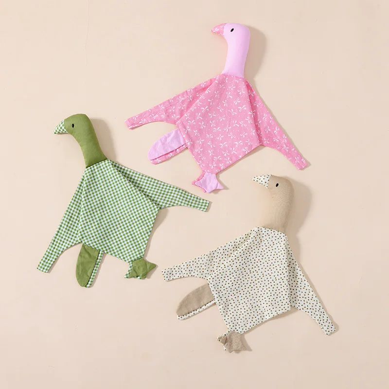 

2025 Baby Cotton Comfort Blanket - Cartoon Animal Swan Soothing Doll with Embroidery, Sleep Aid for Infants