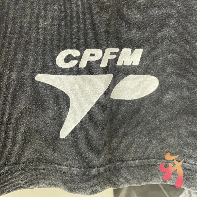 男性と女性のための半袖コットンTシャツ,レトロなウォッシュド,cpfm,アメリカのハイストリートストリートパターン,文字がプリントされたカジュアル