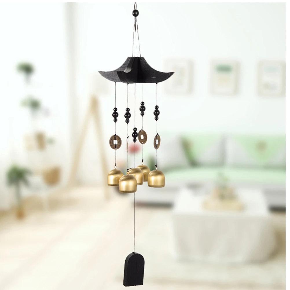 

Exquisite Brass Wind Chimes Chinese Coins Pendant Feng Shui Decor Indoor Outdoor Gift Brass Wind Chimes Patio Hanging Decoration