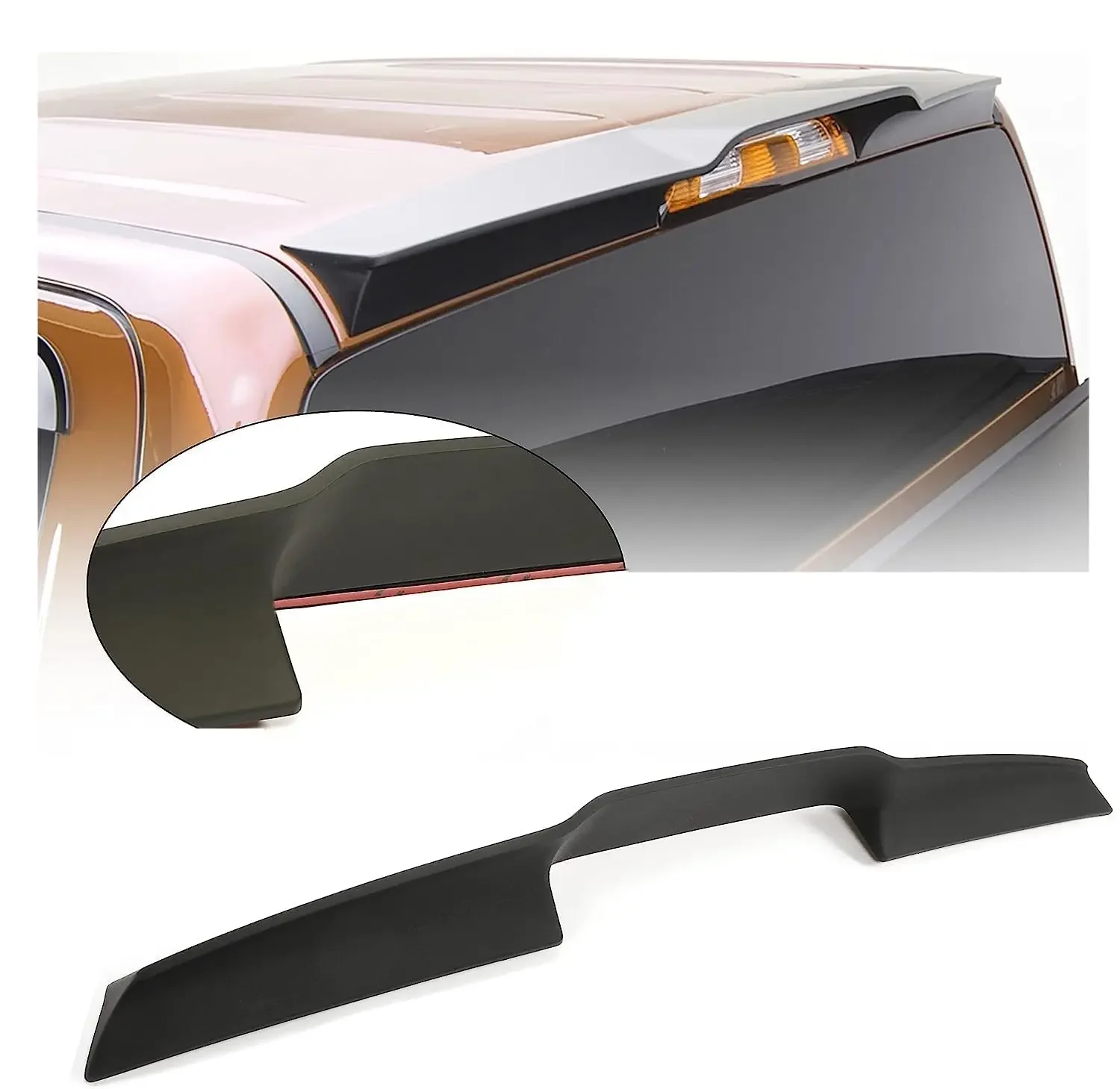 Rear Cab Roof Spoiler Wing Compatible For Chevrolet 2014-2021 Colorado Crew Cab Pickup Truck Black