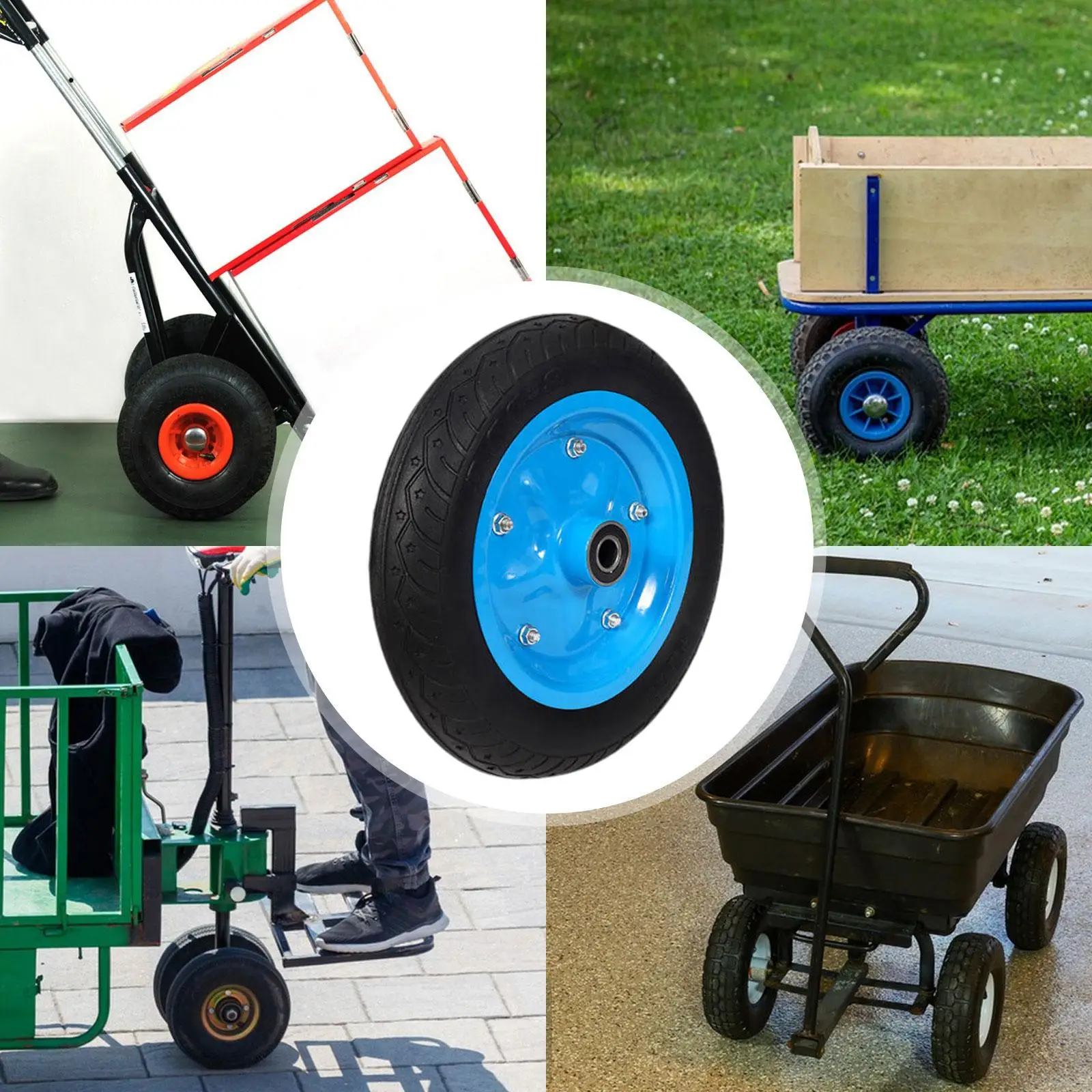 

Hand Truck Wheel Solid Tyre Quick Installation Grill Wheel for Wagon Garden Cart Air Compressor Accs